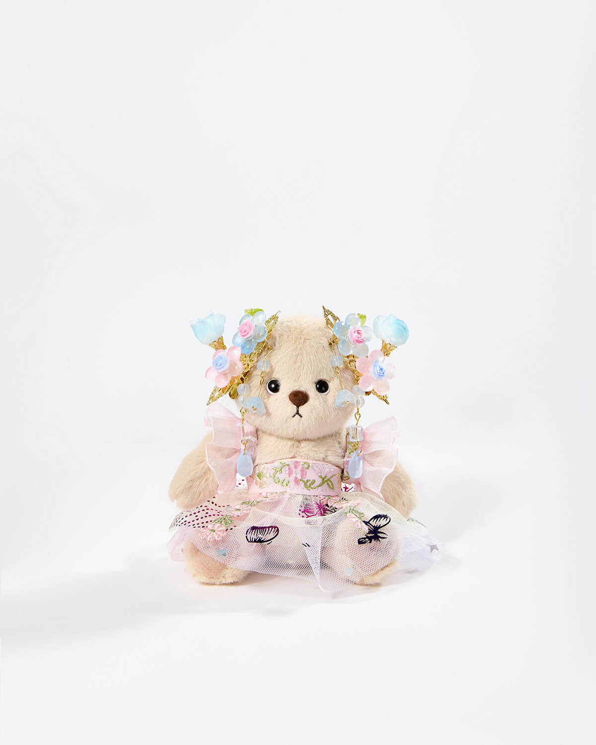 Teddy Bear & Butterfly Dream Flower Hanfu - 6 Inches