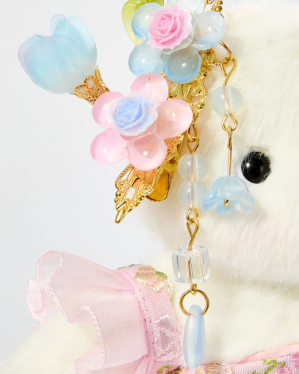 Teddy Bear & Butterfly Dream Flower Hanfu - 6 Inches