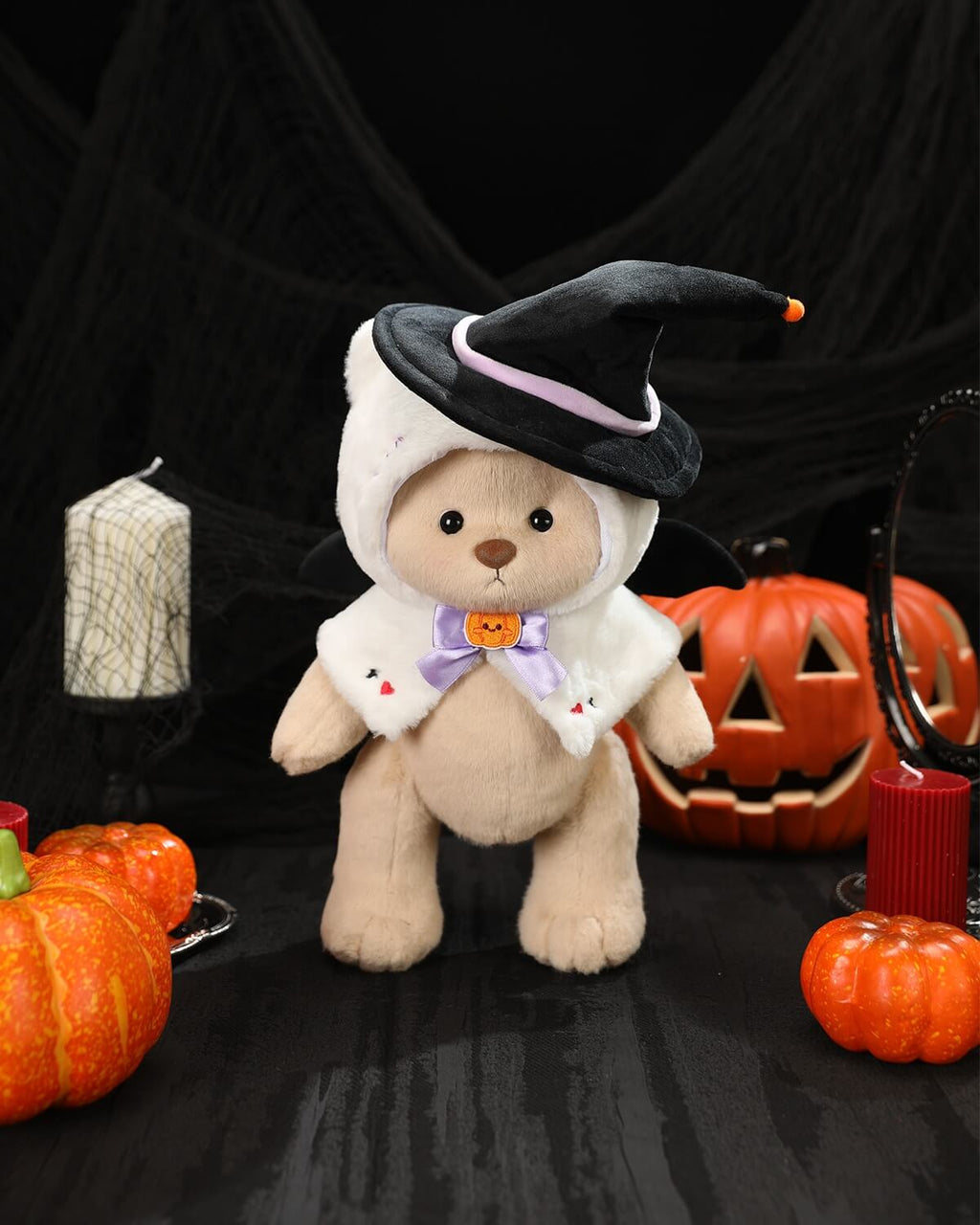 Teddy Bear & Halloween Wizard Kitten Cape - 12 Inches