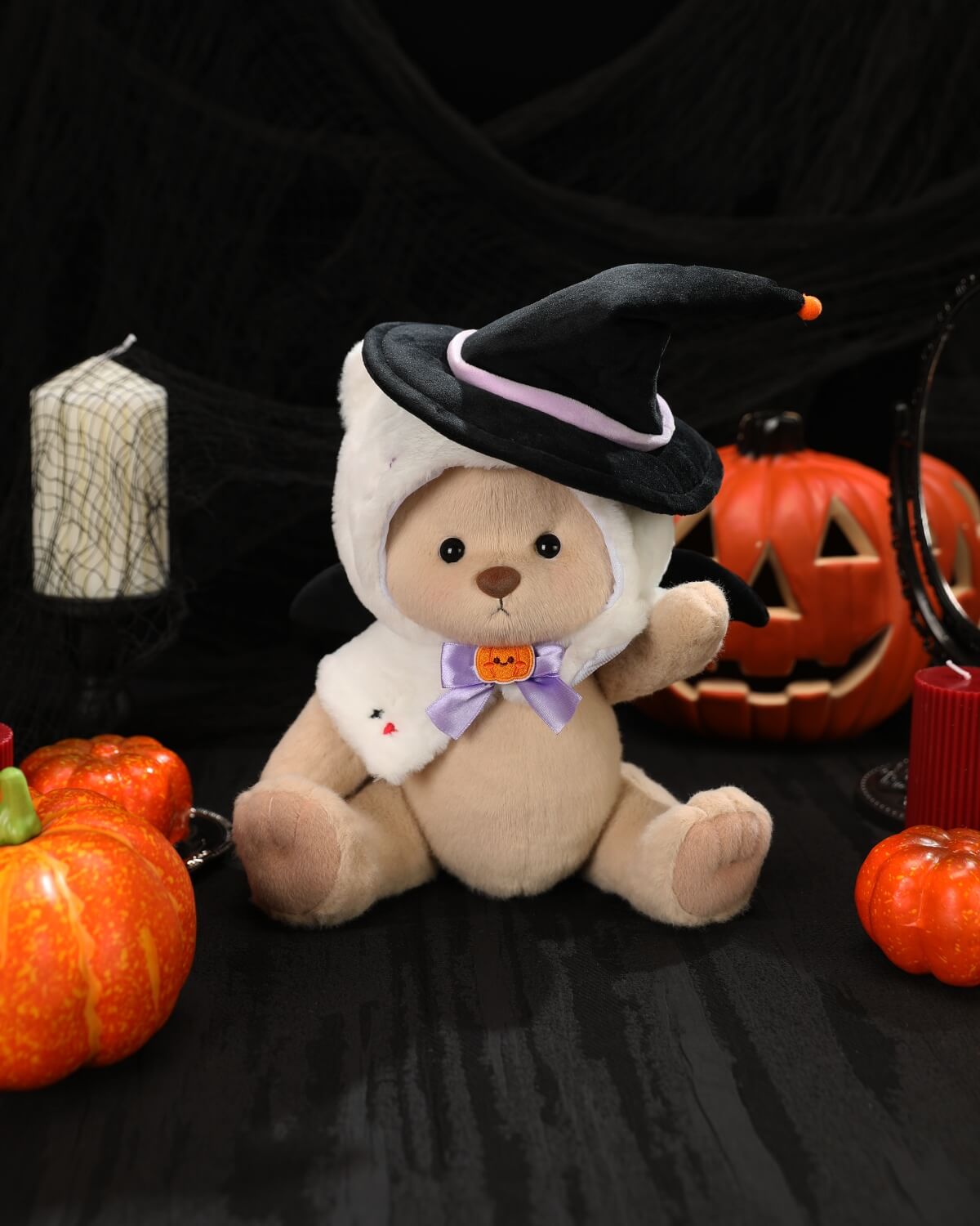 Teddy Bear & Halloween Wizard Kitten Cape - 12 Inches